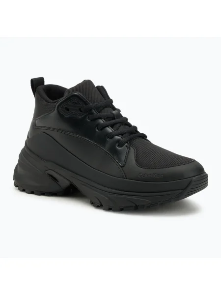 Pantofi bărbați Calvin Klein Hike Runner Mid Laceup Tech Mix triple black negru