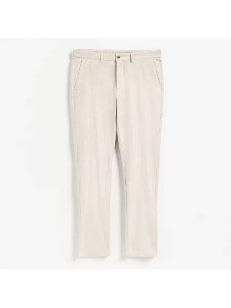 Reserved Kalhoty slim fit s drobným potiskem béžová