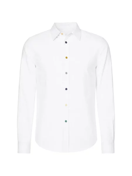 Cămașă Paul Smith din țesătură twill alb