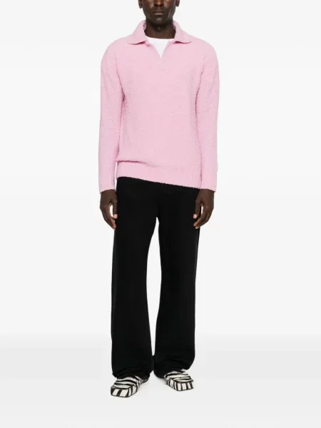 Lung bouclé tricou polo Laneus roz