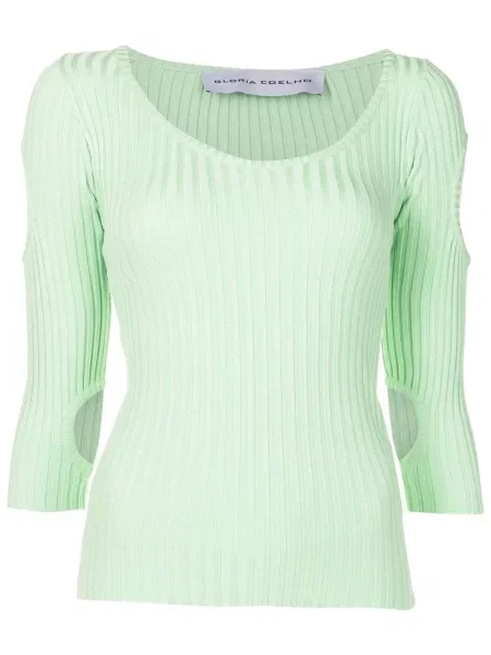 Top Gloria Coelho z rękawami 3/4 zielony