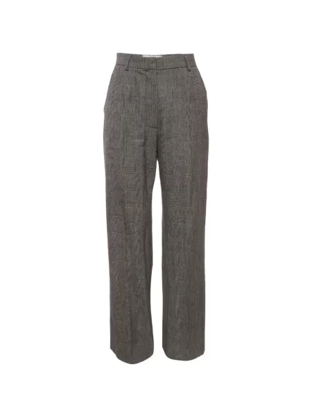 Pantaloni Max Mara în carouri gri
