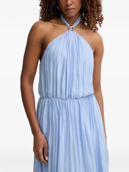 Rochie maxi Haveone cu gât halter cu spatele deschis albastru