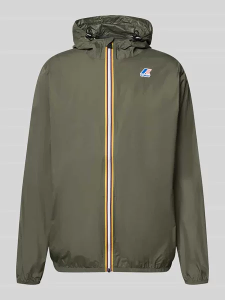Kurtka z kapturem w kroju regular fit model Le Vrai' K-way oliwkowa