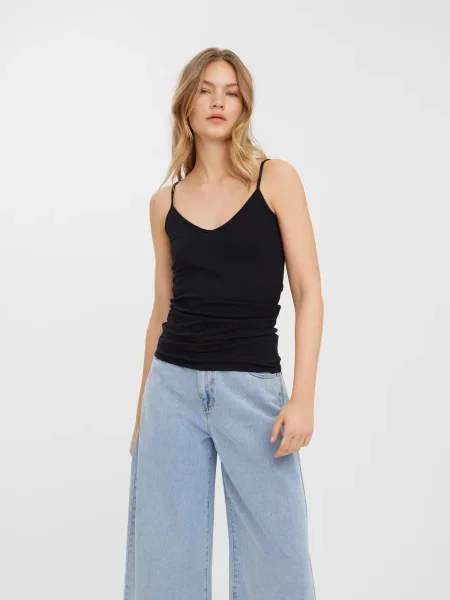 VERO MODA Top negru / alb
