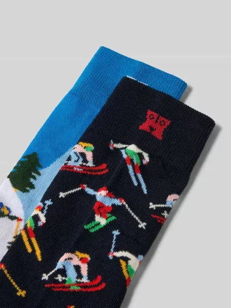 Skarpety z elastycznej mieszanki bawełny model Winter Sports' Happy Socks białe