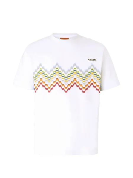 Tricou Missoni cu imagine alb