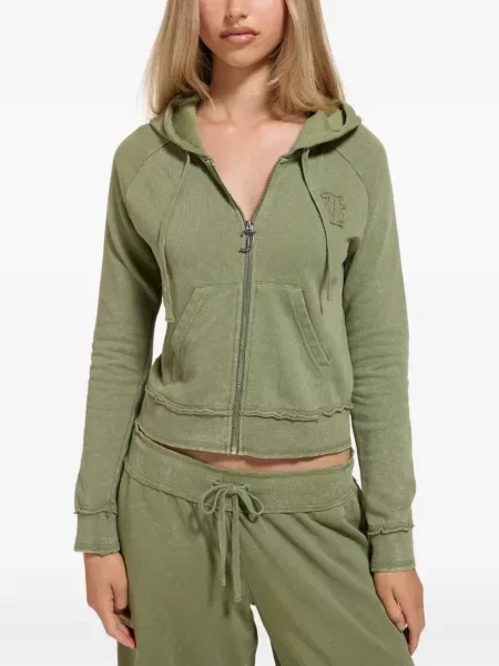 Fleece hoodie Juicy Couture με απλικέ πράσινο