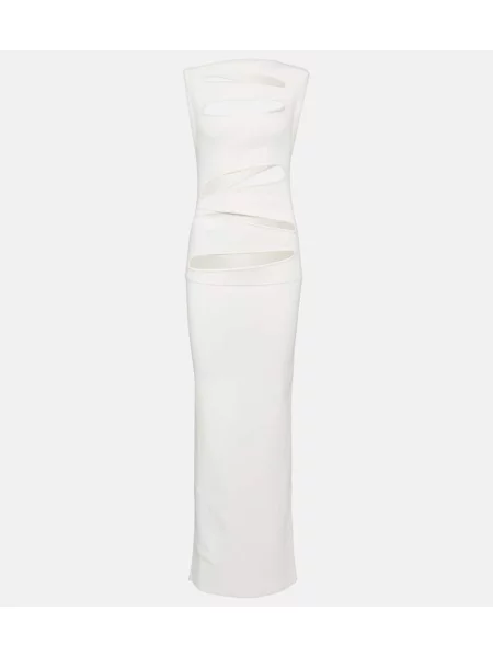 Rochie maxi Christopher Esber tricotate de costum alb