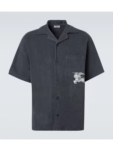 Cămașă Burberry din material terry albastru
