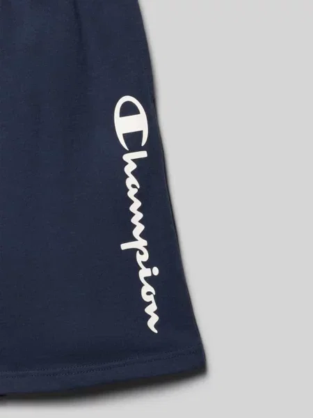 Szorty dresowe z logo i elastycznym pasem Champion granatowe