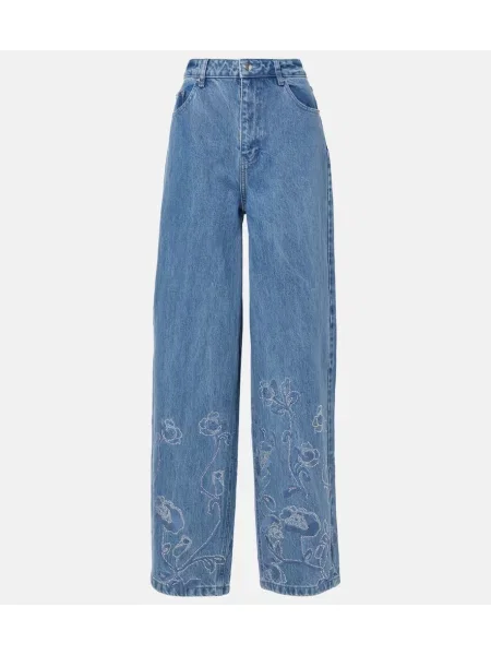 Blugi Rotate cu model floral albastru