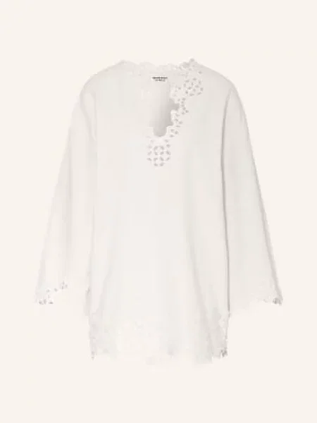 Marant Étoile Sukienka Sherazade Z Koronką Ażurową weiss biała