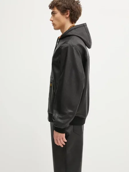 Двостороння шкіряна куртка Carhartt Wip чорна