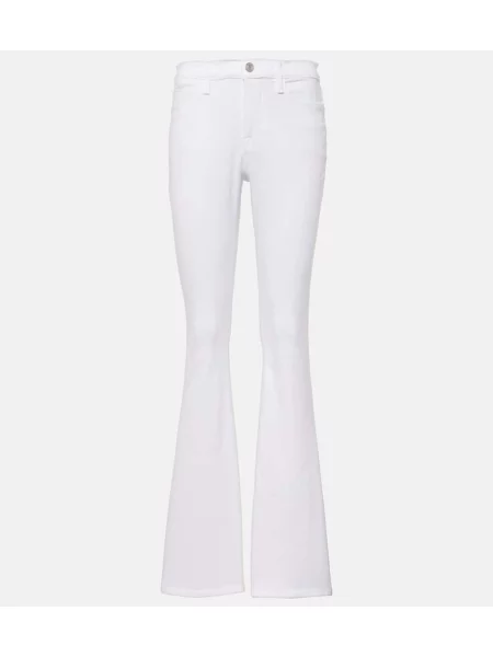 Blugi evazați Frame cu talie înaltă alb