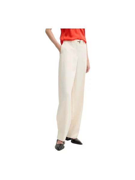 Stine Goya spodnie szerokie high waist beżowy