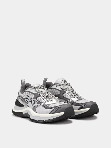 Жіночі Кросівки метал/меланж/чорний поліестер/шкіра з покр./поліур чорні