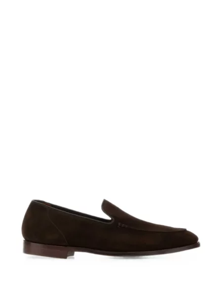 Pantofi loafer Crockett & Jones din piele de căprioară maro