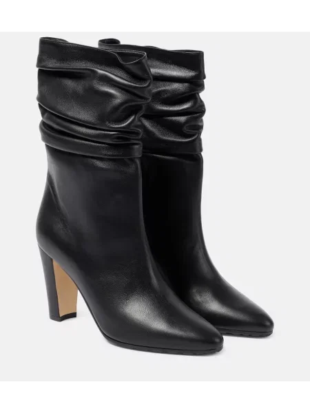 Cizme scurte Manolo Blahnik din piele negru
