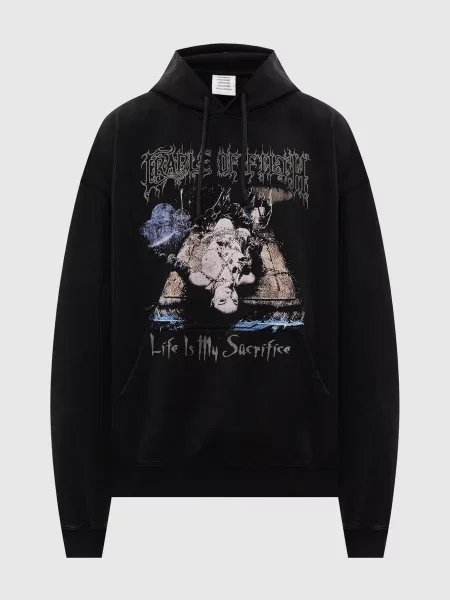 Худі з принтом Vetements чорне