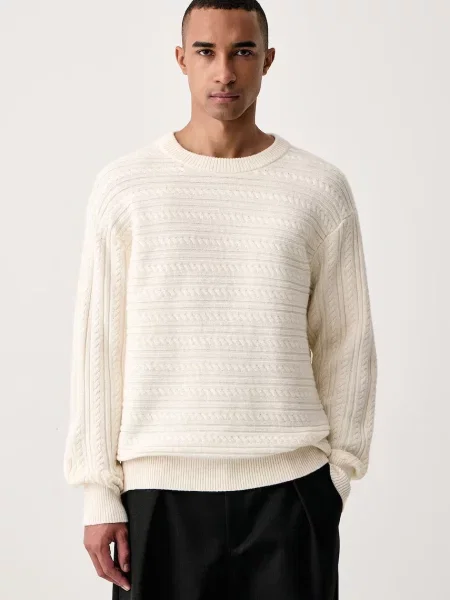 Calvin Klein pulover pentru bărbați cu amestec de lână bej
