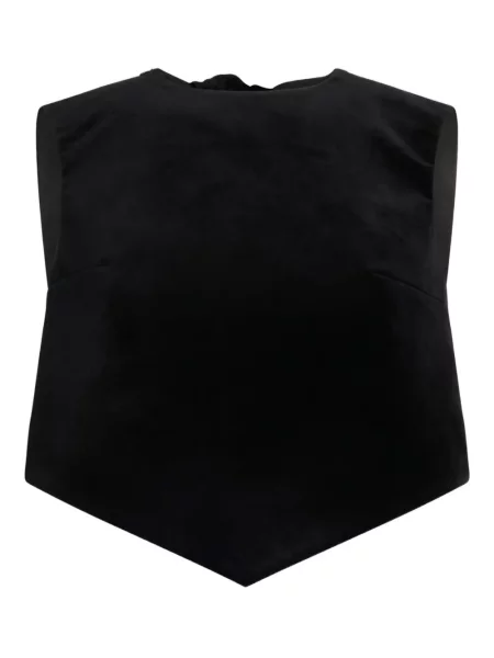 Top Patou z kokardką bez rękawów czarny