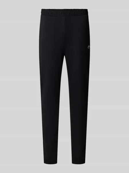 Spodnie dresowe o kroju slim fit z naszywką z logo Lacoste Sport czarne