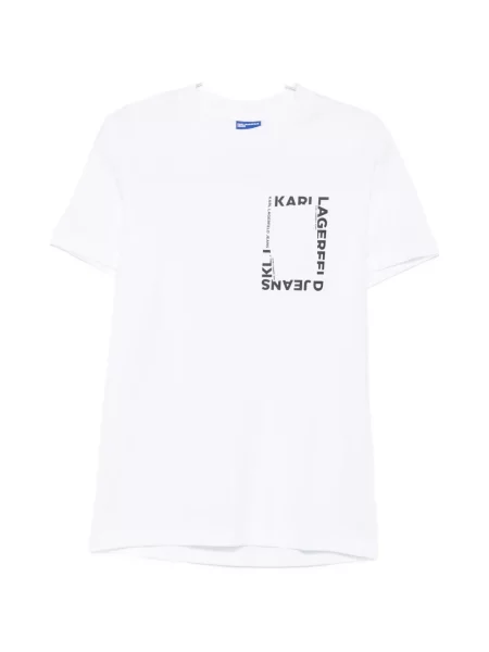 Tricou Karl Lagerfeld Jeans cu imagine alb