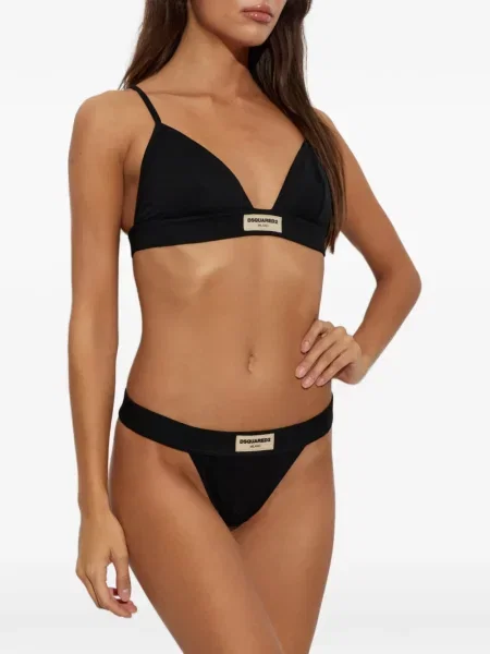 Sutien triunghi Dsquared2 cu autograf negru
