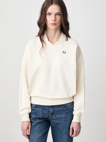 Fred Perry bluza z bawełną beżowa