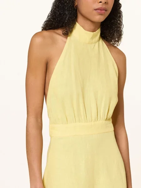 Arkitaip Lněné Šaty Isi tmavě žlutá