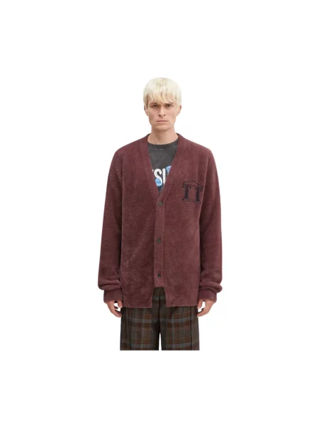 Aries kardigan Oversized Chenille Knit Cardigan brązowy