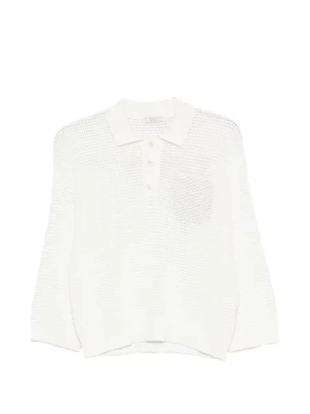 Polo Peserico tricotate alb