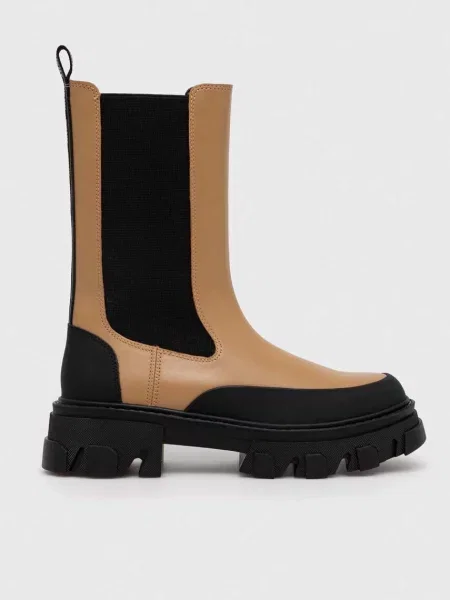 Dkny ghete chelsea de piele Jonie femei cu plat maro