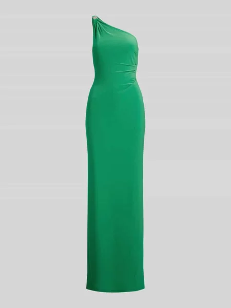 Sukienka wieczorowa o kroju na jedno ramię model ‘BELINA’ Lauren Ralph Lauren zielona