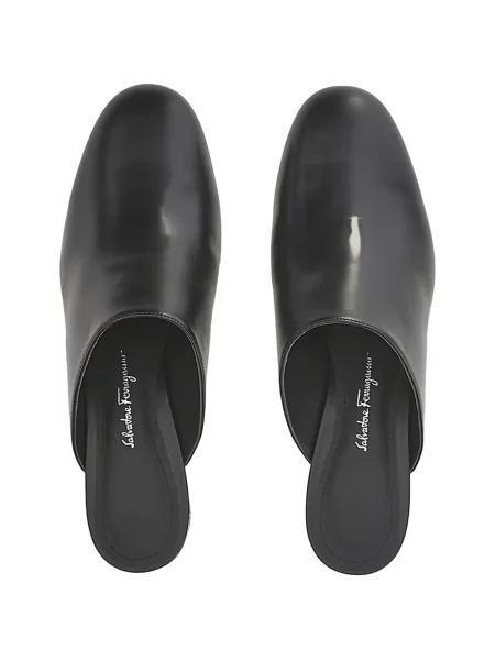 Papuci tip mules Ferragamo din piele negru