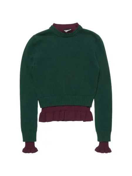 Pulover Acne Studios cu volane verde