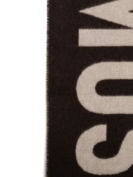 Fular Jacquemus cu franjuri maro