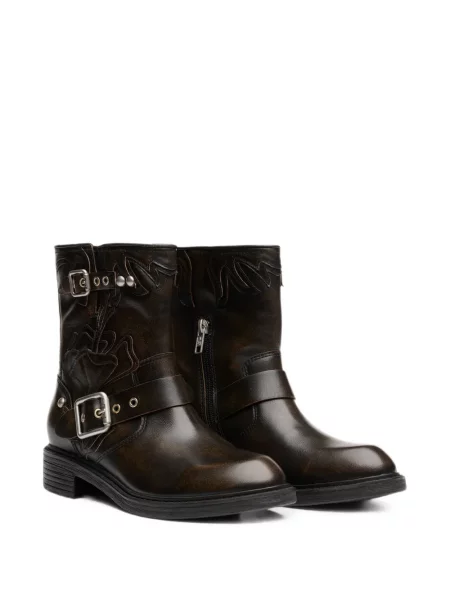 Botine Ash cu broderie negru