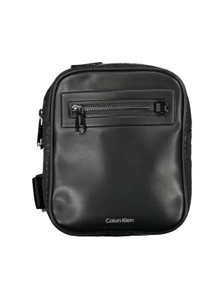Torba Calvin Klein biznesowa z logo na ramiączkach czarna
