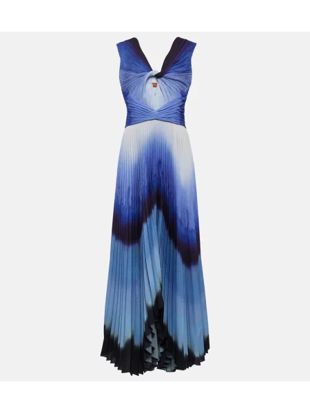 Rochie maxi Altuzarra cu imagine plisată de costum albastru