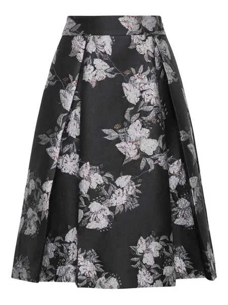 Fusta plisata Maliparmi cu model floral cu imagine plisată negru