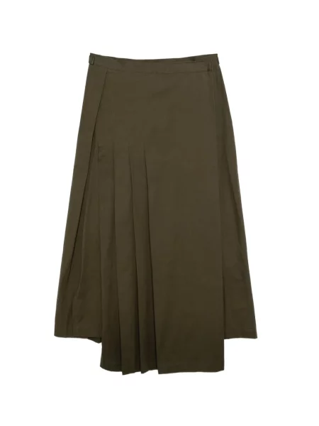 Fustă Yohji Yamamoto din țesătură twill plic verde