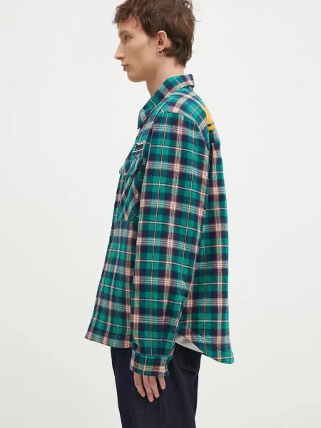 Billionaire Boys Club kurtka koszulowa Padded Check Overshirt zielona