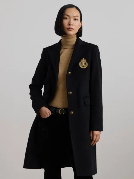 LAUREN RALPH LAUREN De lână palton cu adaos de cașmir negru
