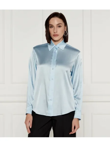 Pinko De mătase cămașă albastru