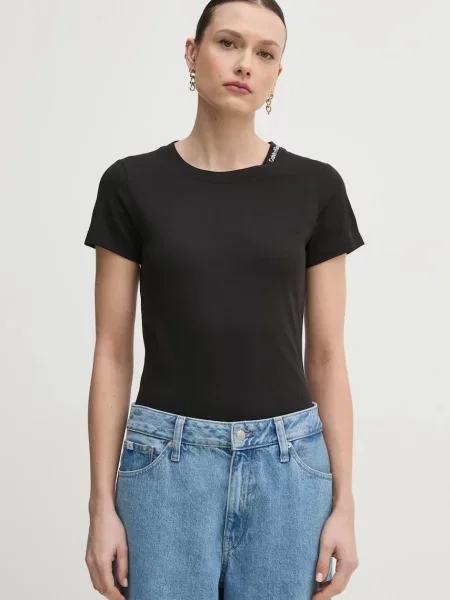Calvin Klein Jeans Tričko Logo čierna