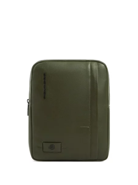 Geanta crossbody Piquadro din piele verde