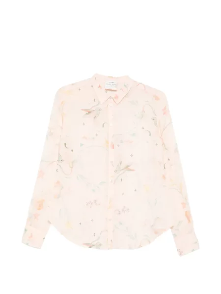 Cămașă Forte_forte cu model floral cu imagine roz