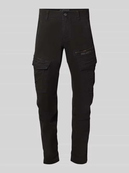 Spodnie o kroju slim fit z mieszanki bawełny w stylu cargo Pme Legend czarne